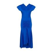 Rouched Jersey Jurk Victoria Beckham , Blue , Dames