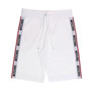 Witte Sportieve Shorts Katoen Elastiek Love Moschino , White , Heren