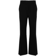 Zwarte Flared Broek Stikdetail Victoria Beckham , Black , Dames