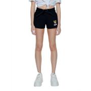 Zwarte Sportieve Shorts Logo Print Love Moschino , Black , Dames