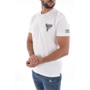 Klassieke Polo Shirt Wit Katoen Cavalli Class , White , Heren