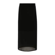 Zwarte Midi Rok Viscose Chiffon 'Amico' Sportmax , Black , Dames