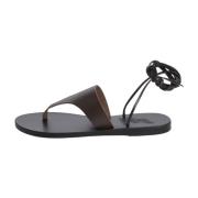 Bruin Leren Enkelgebonden Flip-Flop Ancient Greek Sandals , Brown , Da...