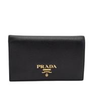 Pre-owned Leather wallets Prada Vintage , Black , Dames
