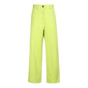 Groene wijde broek voor dames Msgm , Green , Dames