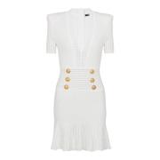Uitlopende gebreide jurk Balmain , White , Dames