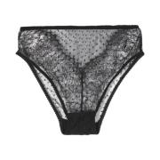 Hooggetailleerde kant en tule slip Dolce & Gabbana , Black , Dames