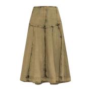 Denim rok met een 'vintage' effect Salvatore Ferragamo , Beige , Dames