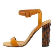 Pre-owned Leather sandals Gucci Vintage , Yellow , Dames