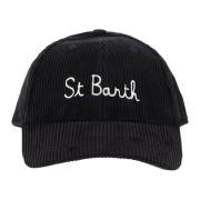 Fluweel Rib Baseballpet Zwart MC2 Saint Barth , Black , Dames