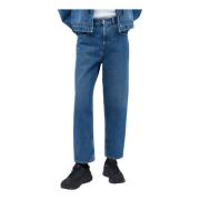 Klassieke Cropped Jeans Moncler , Blue , Dames