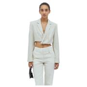 Korte Blazer met Inkeping Revers Jacquemus , White , Dames