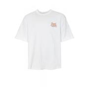 Grafische Print T-Shirt met Geribbelde Halslijn Samsøe Samsøe , White ...