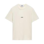 Logo Print Crew Neck T-shirt Msgm , White , Heren