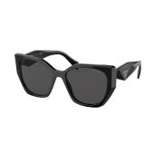 Stijlvolle zonnebril Zwart Donkergrijs Prada , Black , Dames