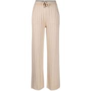 Ribgebreide Straight-Leg Broek Lorena Antoniazzi , Beige , Dames