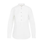 Witte Katoenen Overhemd Opstaande Kraag Chloé , White , Dames