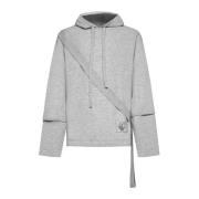 Grijze Wol Hoodie Off White , Gray , Heren