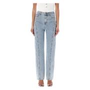 Kristal versierde lichtblauwe jeans Self Portrait , Blue , Dames