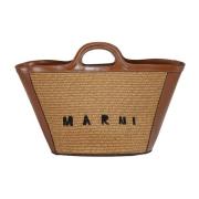 Bruine Tropicalia Leren Tas Handtas Marni , Brown , Dames