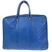 Pre-owned Leather briefcases Louis Vuitton Vintage , Blue , Heren