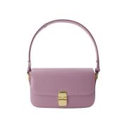 Leather handbags A.p.c. , Purple , Dames