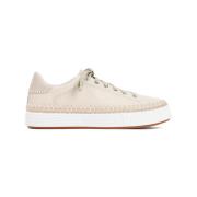 Parel Beige Leren Sneakers Chloé , Beige , Dames