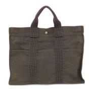 Pre-owned Canvas totes Hermès Vintage , Gray , Dames