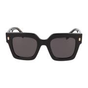 Vierkante Acetaat Zonnebril Fendi , Black , Dames