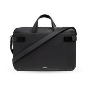 Leren aktetas Salvatore Ferragamo , Black , Heren