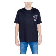 Graffiti Signature T-Shirt Heren Tommy Jeans , Black , Heren