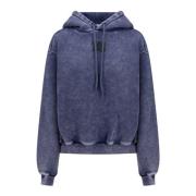 Geborduurd Logo Katoenen Sweatshirt Hoodie Alexander Wang , Blue , Dam...