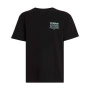 Organisch Katoen Logo T-Shirt Zwart Tommy Jeans , Black , Heren