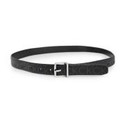 Vierkante Gesp Leren Riem Calvin Klein Jeans , Black , Dames