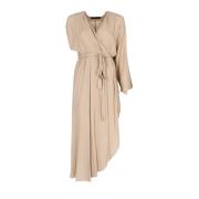 Elegante Asymmetrische Jurk La Haine Inside Us , Beige , Dames