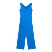 Cady Overall met V-hals en rits Elena Mirò , Blue , Dames