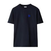 Equestrian Knight Geborduurd T-shirt Burberry , Blue , Heren
