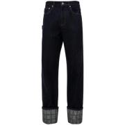 Blauwe Denim Jeans met Logo Details JW Anderson , Blue , Heren