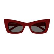 Rode Cat-Eye Zonnebril Klassiek Model Saint Laurent , Red , Dames