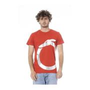 T-shirt met logo print Trussardi , Red , Heren
