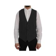 Grijze Gestreepte Vest Dolce & Gabbana , Gray , Heren