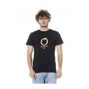 Luxe Logo Print Crew Neck T-Shirt Trussardi , Black , Heren