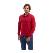 Rode lange mouwen poloshirt La Martina , Red , Heren