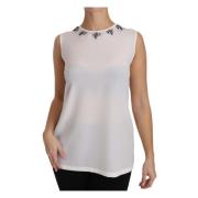 Kristal Libelle Zijden Blouse Top Dolce & Gabbana , White , Dames