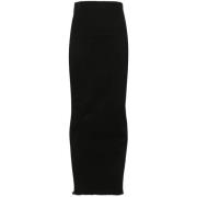 Zwarte Maxi Rok met Achtersplit Rick Owens , Black , Dames