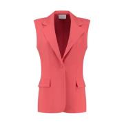 Mouwloze Comfort Blazer Abrikoos Helena Hart , Red , Dames