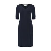 Elegante Knielange Jurk met Splitmouw Helena Hart , Blue , Dames