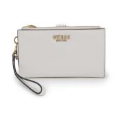 Dubbele Rits Organizer Portemonnee Guess , White , Dames