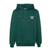 Groene Logo Hoodie Katoen Bedrukt Drole de Monsieur , Green , Heren