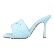 Leather heels Bottega Veneta , Blue , Dames